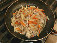 長いもと鶏肉のきんぴら