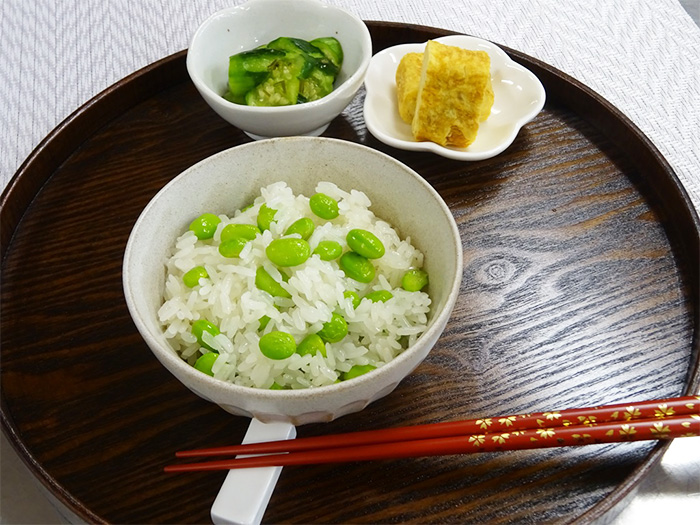 炊飯器でえだまめおこわ