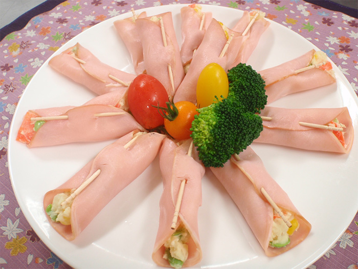 ポテトサラダのハム巻き